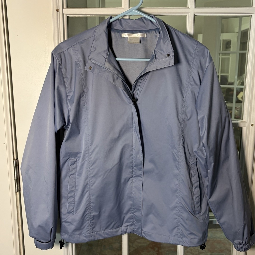 Nike Golf Climafit Women's Blue Windbreaker Jacket Full Zip Size Medium Y2K